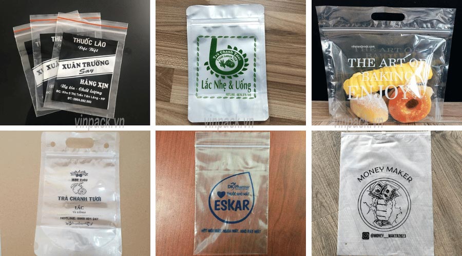 túi zip chỉ đỏ, túi zip bạc, túi zip trong suốt, túi zip khóa kéo, túi zip có quai, túi zipper