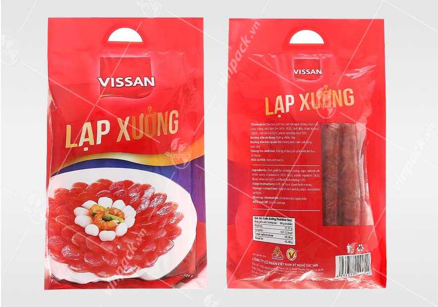 in bao bì lạp xưởng, in bao bi lap xuong, Bao bì đựng lạp xưởng, bao bi dung lap xuong