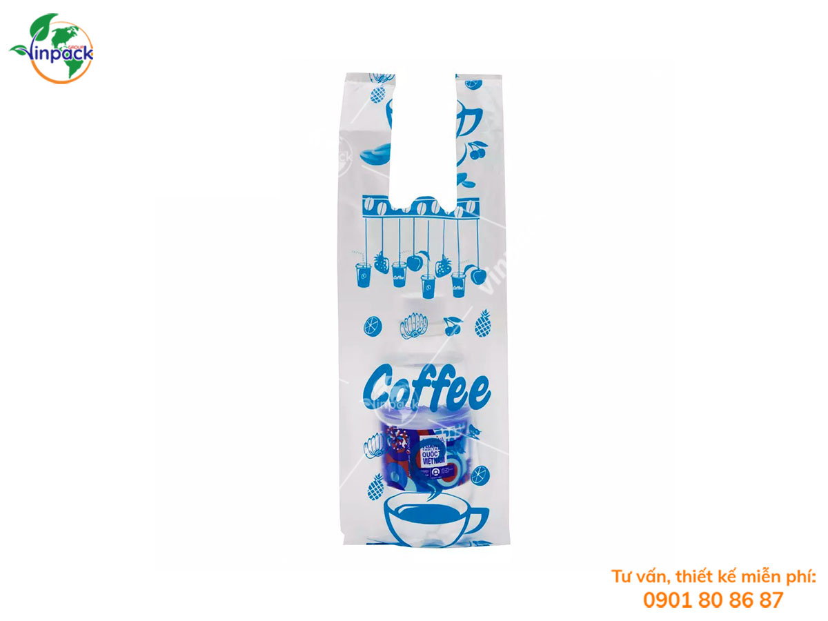 Printed drink cup plastic bags