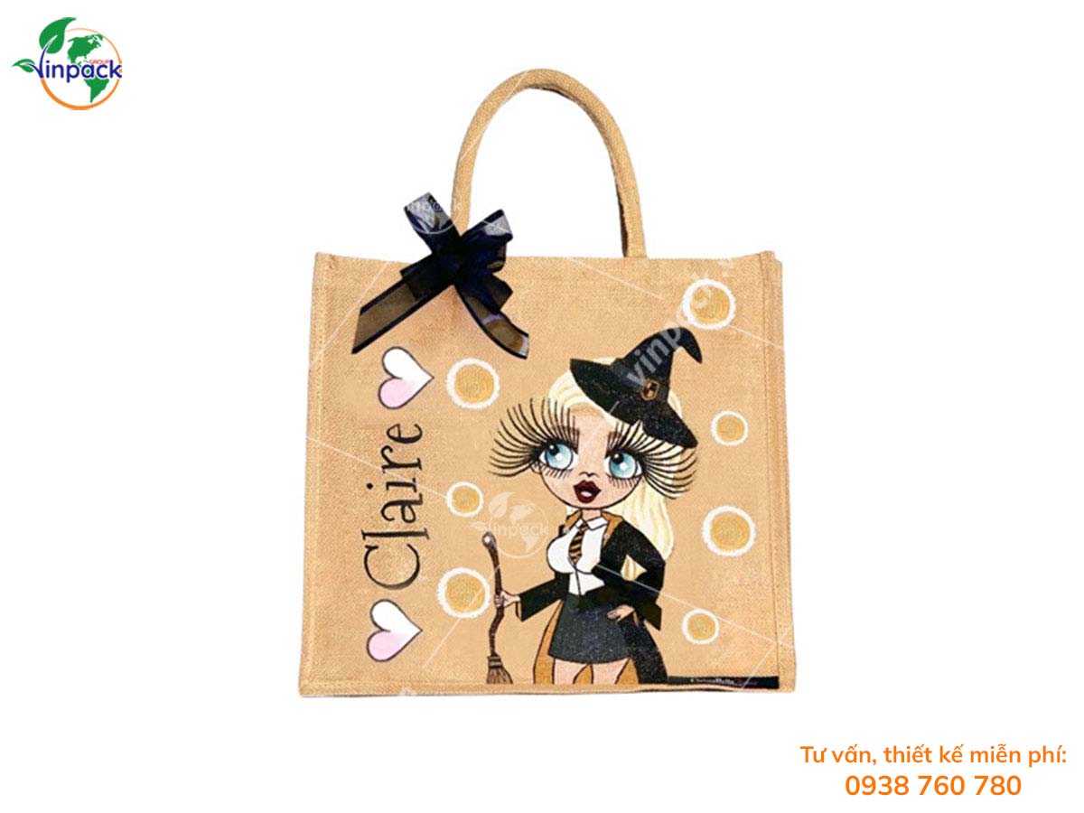 Decorative jute bag