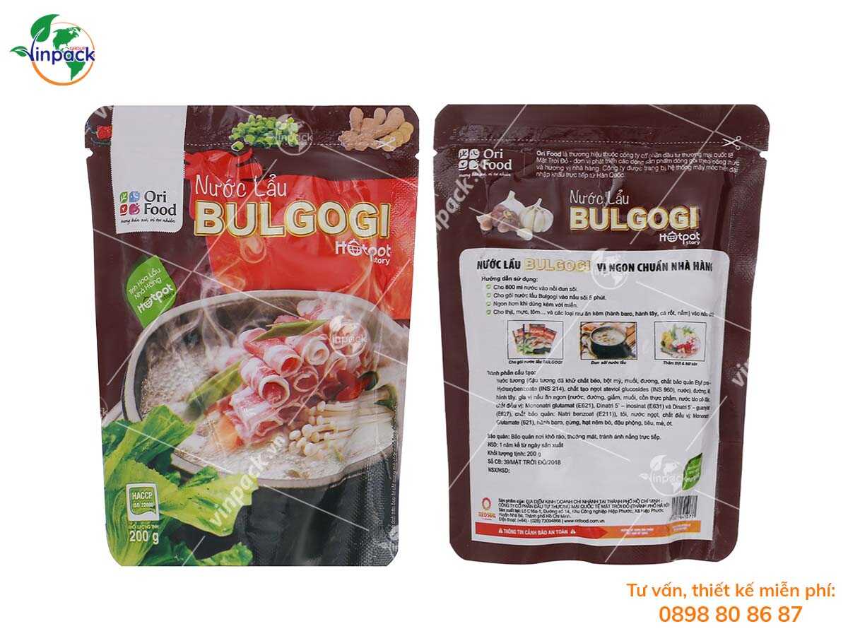 Hot pot soup packaging bag