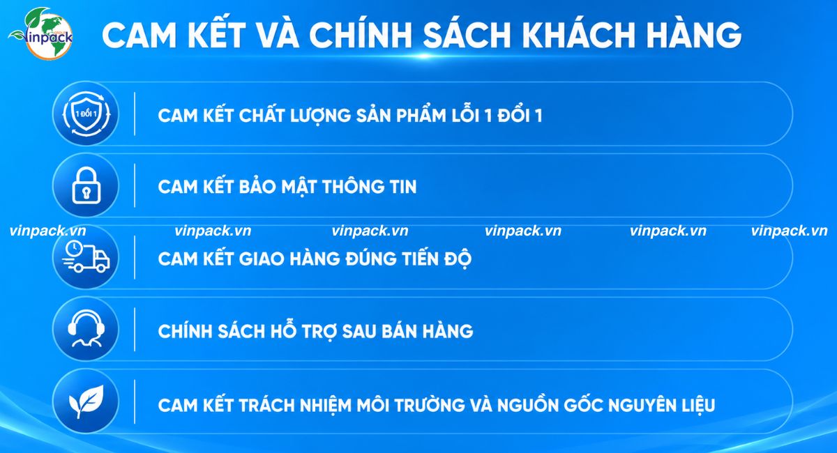 Cam kết và chính sách khách hàng tại Vinpack