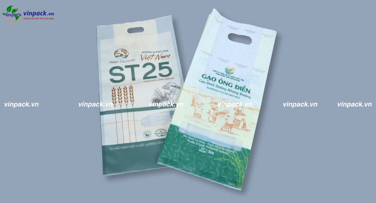 Mẫu bao bì đựng gạo ST25