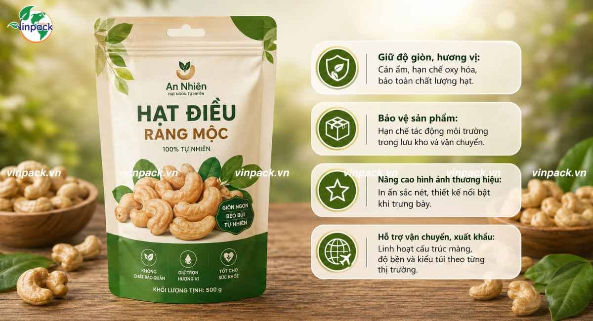 Vai trò của bao bì đối với hạt điều