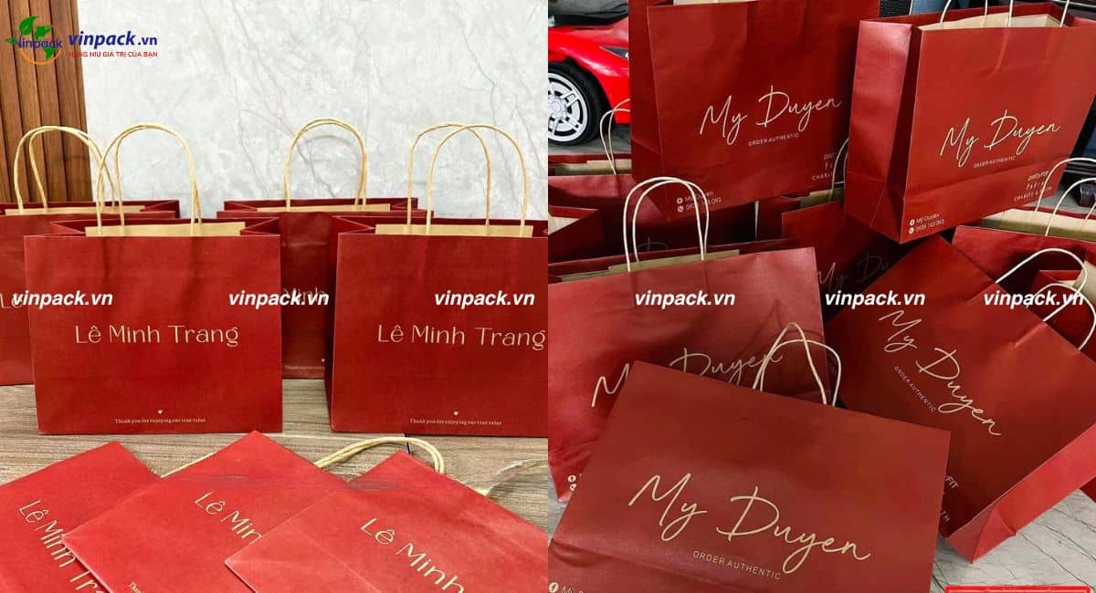 Kích thước túi giấy ngang dạng nằm
