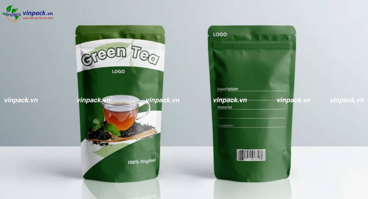 Mẫu bao bì đựng chè xanh