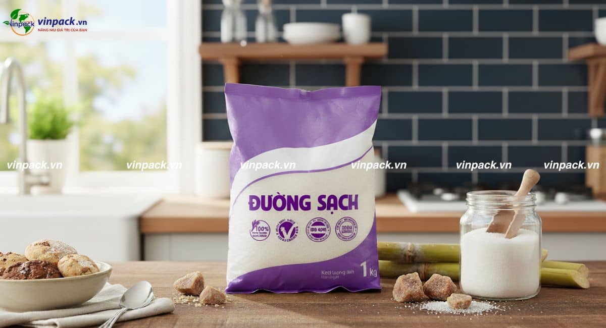 Bao bì đường 1kg sử dụng màng PET/PE