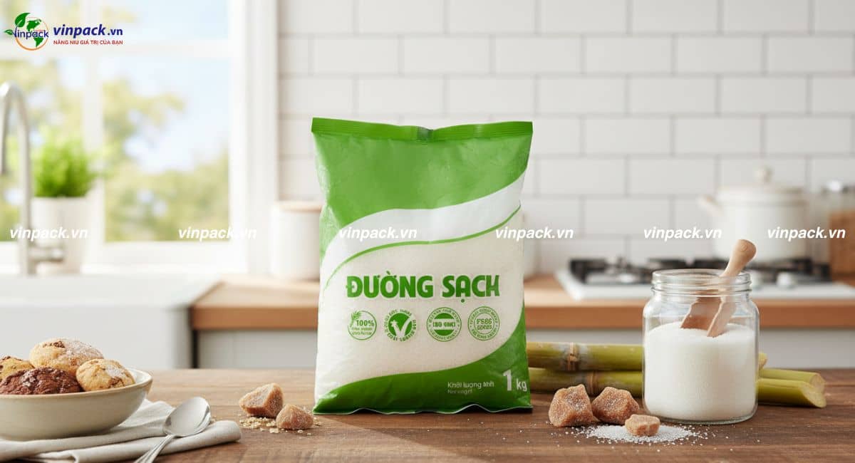 Bao bì đường in trục đồng lên đến 10 màu sắc nét