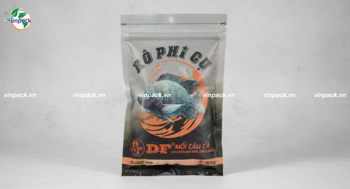 Mẫu bao bì màng ghép đựng mồi câu cá in theo yêu cầu