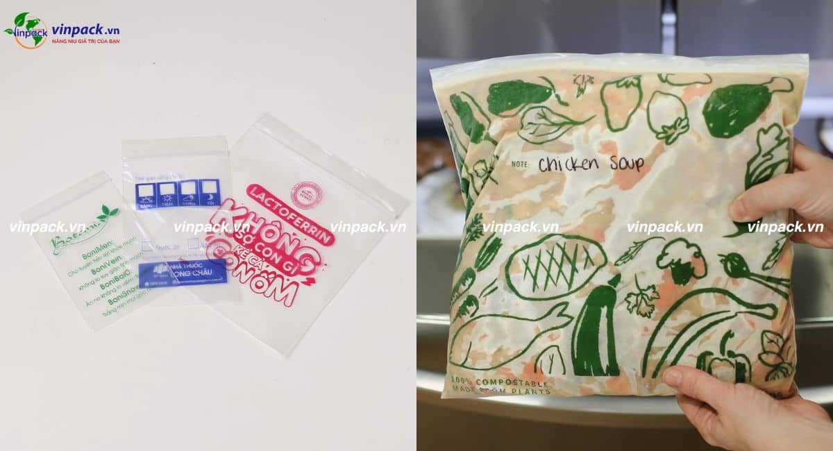 Mẫu in túi Biodegradable zipper