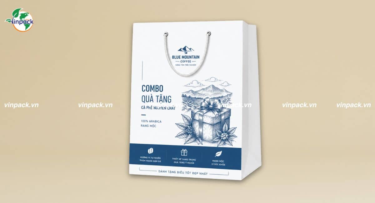 Mẫu túi giấy đựng cà phê sang trọng tinh tế làm quà tặng