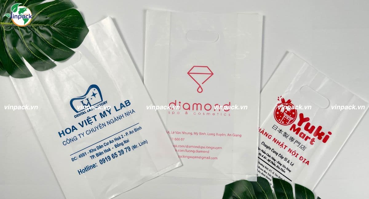 Mẫu túi hột xoài pe in logo theo yêu cầu thương hiệu