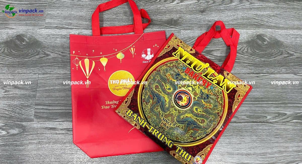 Mẫu túi vải không dệt đựng bánh trung