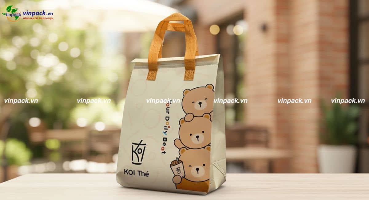 Túi vải không dệt giữ nhiệt dùng cho takeaway