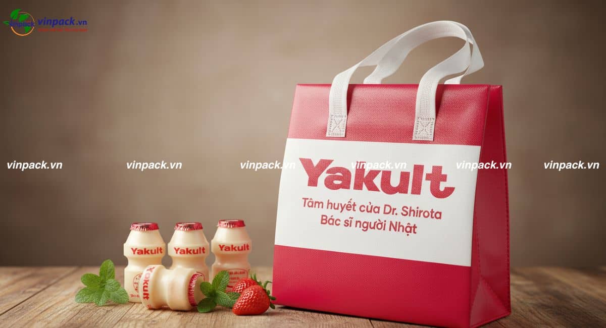 Mẫu túi vải không dệt giữ nhiệt Yakult
