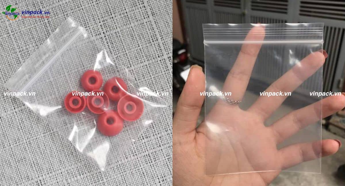 Túi zipper chỉ trắng đựng phụ kiện nhỏ