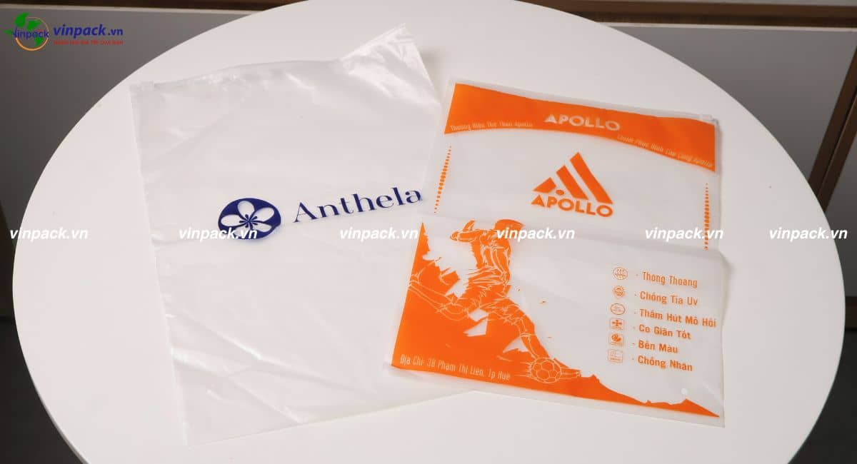Mẫu túi zipper khóa kéo in logo đựng quần áo