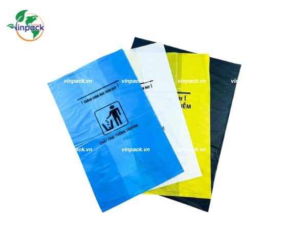 Túi rác y tế xanh vàng trắng đen