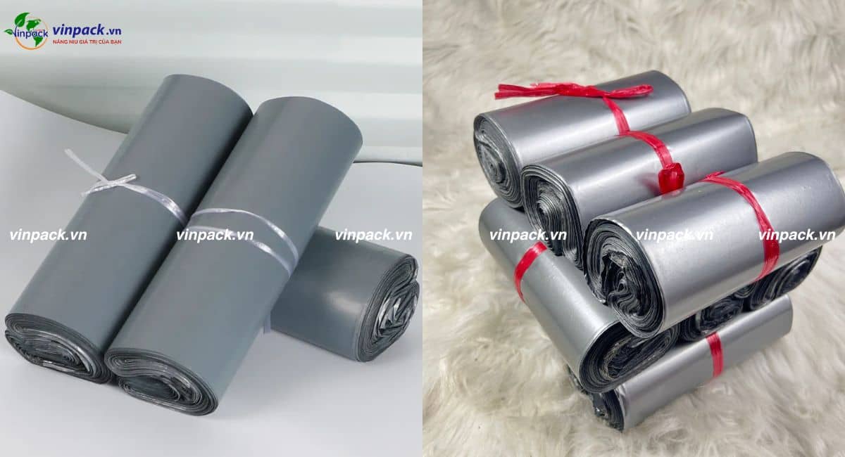 Túi niêm phong 1 lớp màu xám nhiều kích thước