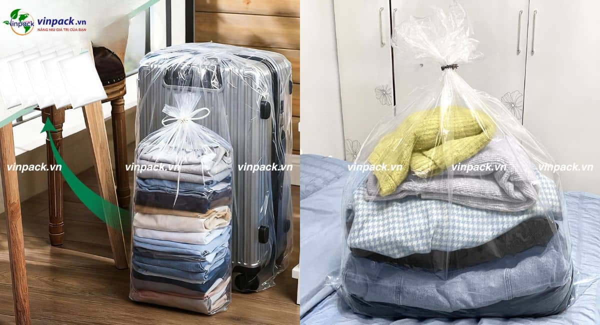 Túi PE miệng bằng đựng quần áo