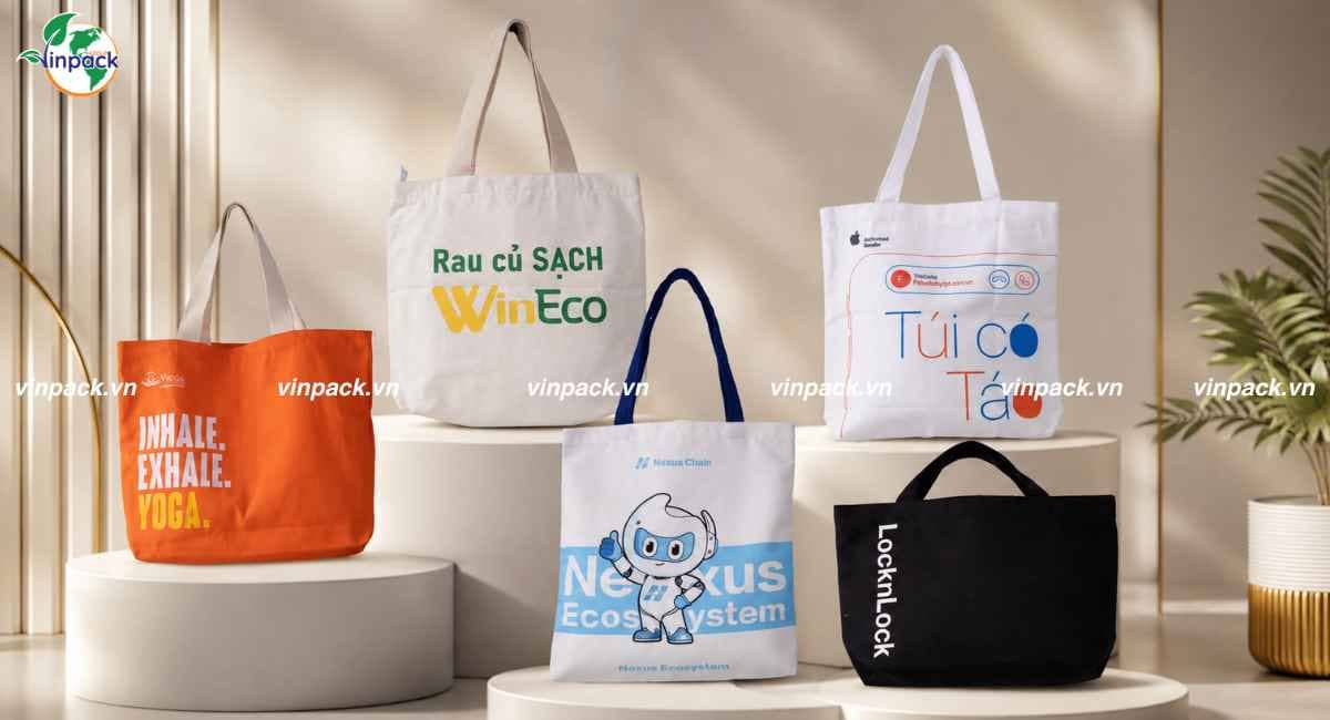 Mẫu túi vải bố in logo theo yêu cầu