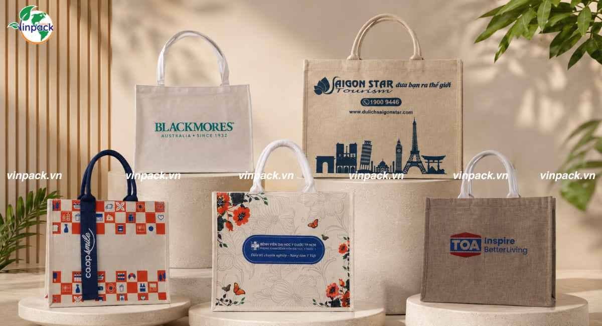 Mẫu túi vải đay in logo thương hiệu