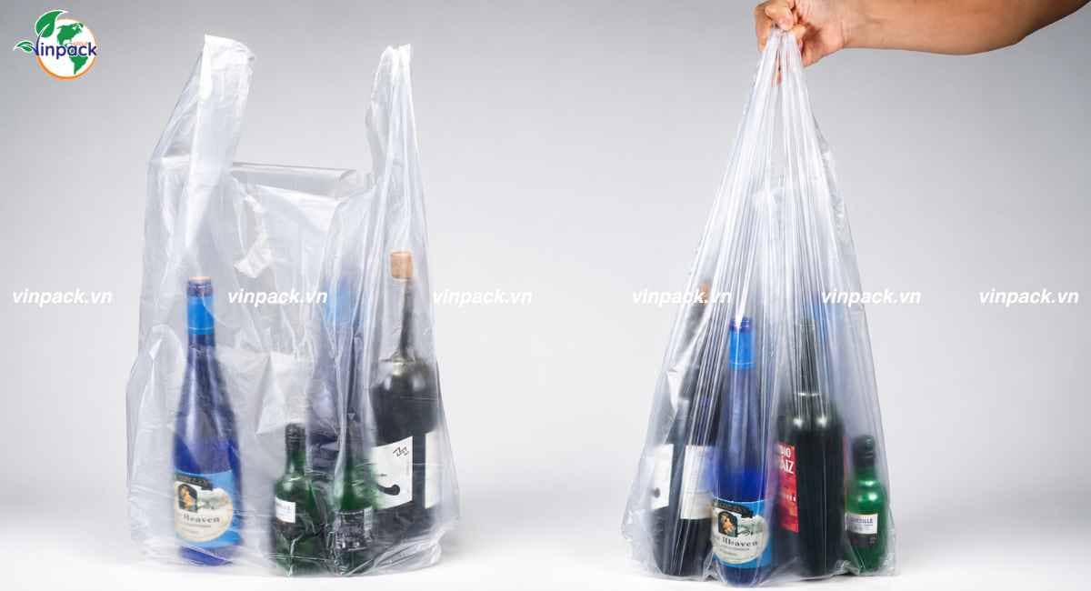 Túi xốp hàng chợ đựng hàng hoa chai lọ