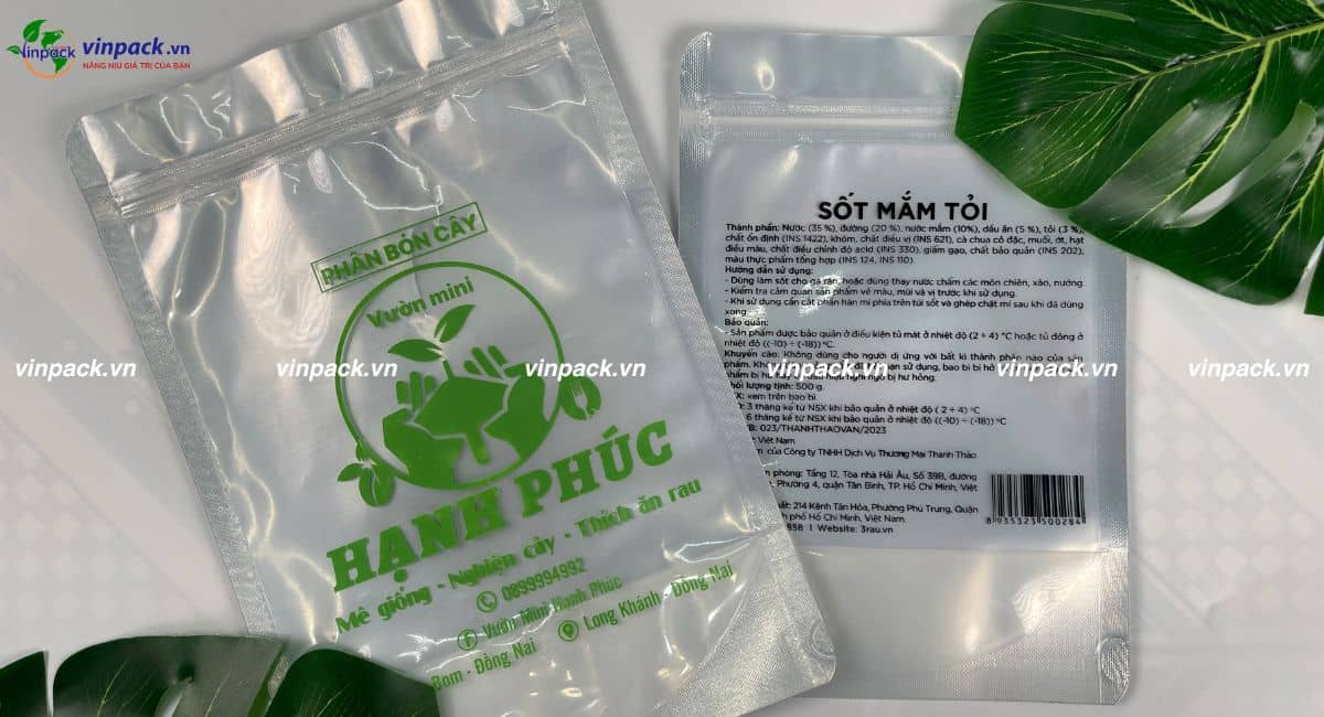 Mẫu túi zip 1 bạc 1 trong in logo