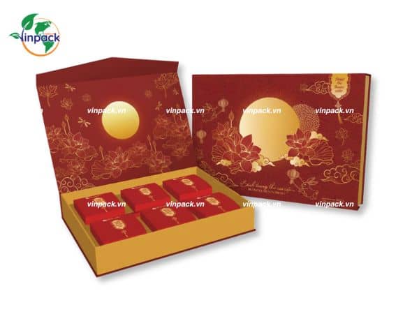 Hộp giấy nam châm đựng bánh trung thu