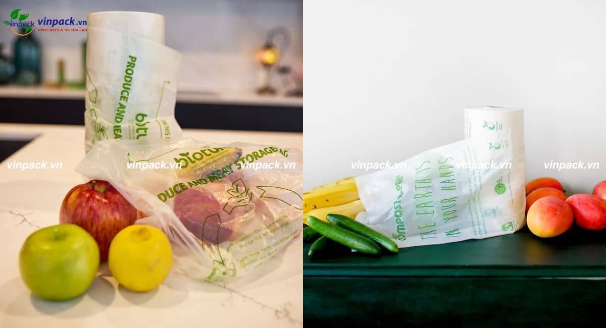 Mẫu túi cuộn siêu thị phân hủy