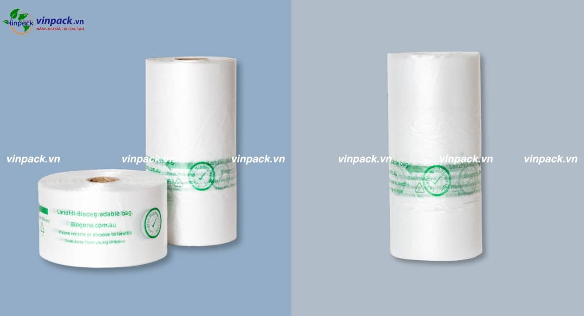 Mẫu túi cuộn sinh học trong siêu thị