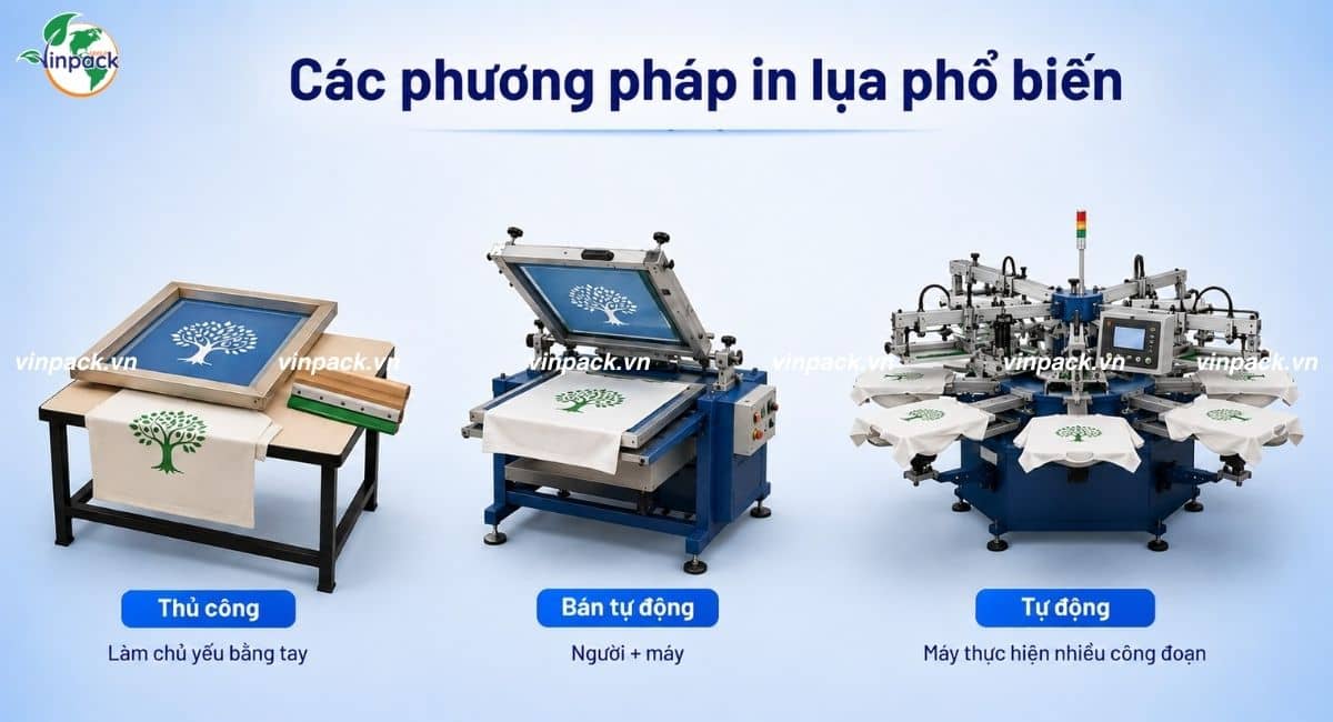 Các phương pháp in lụa phổ biến