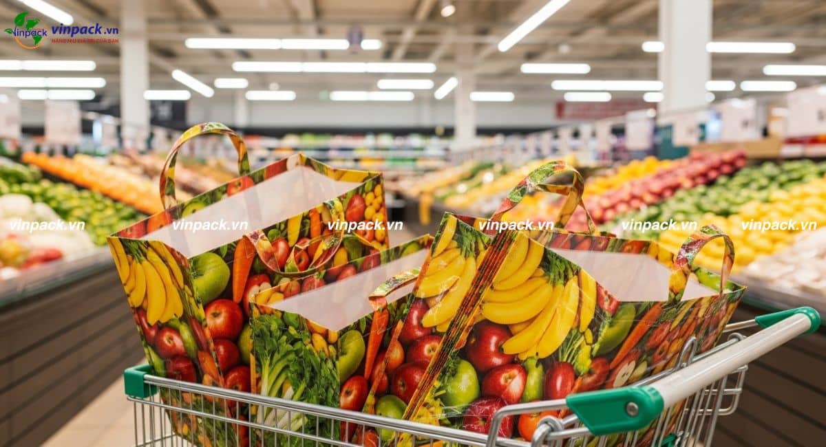 Túi PP dệt cán màng sieu thị