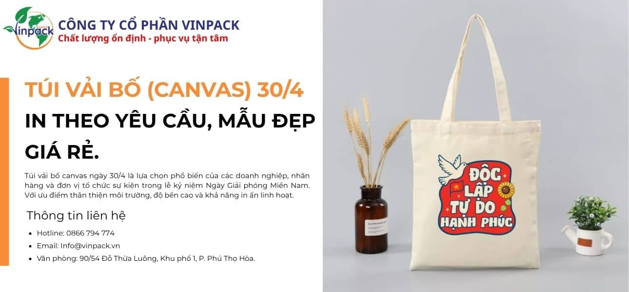 Túi vải bố canvas kỉ niệm ngày giải phóng miền Nam
