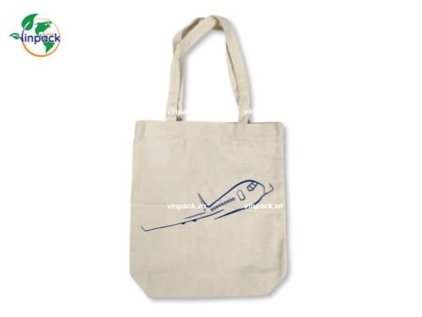 Túi vải canvas đi học thêm in đơn giản Túi vải canvas đi hoc thêm in đơn giản