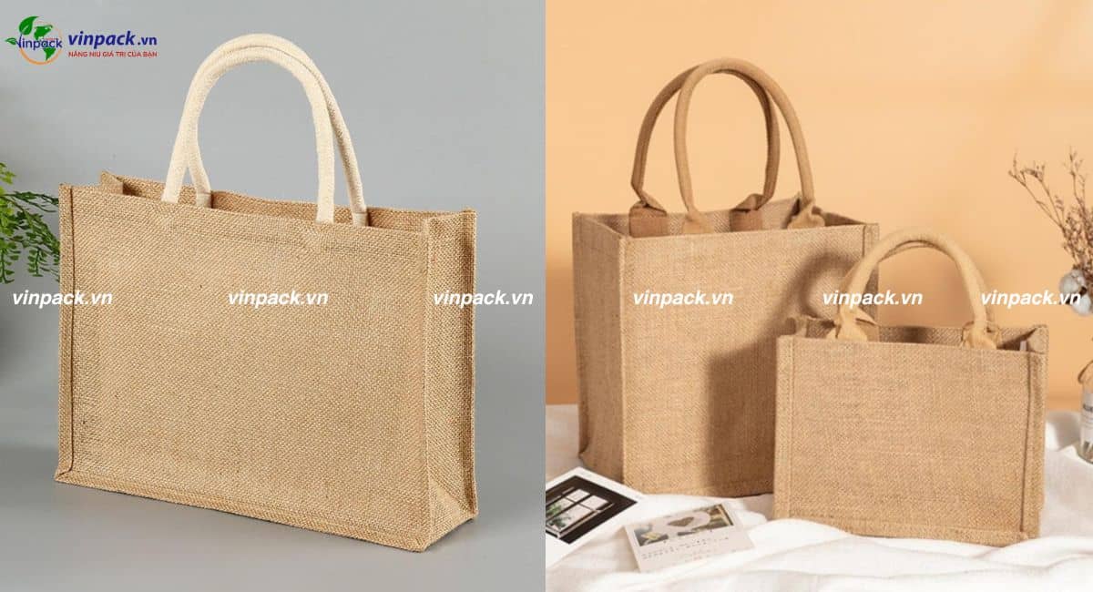 Túi vải đay có hông đáy hộp