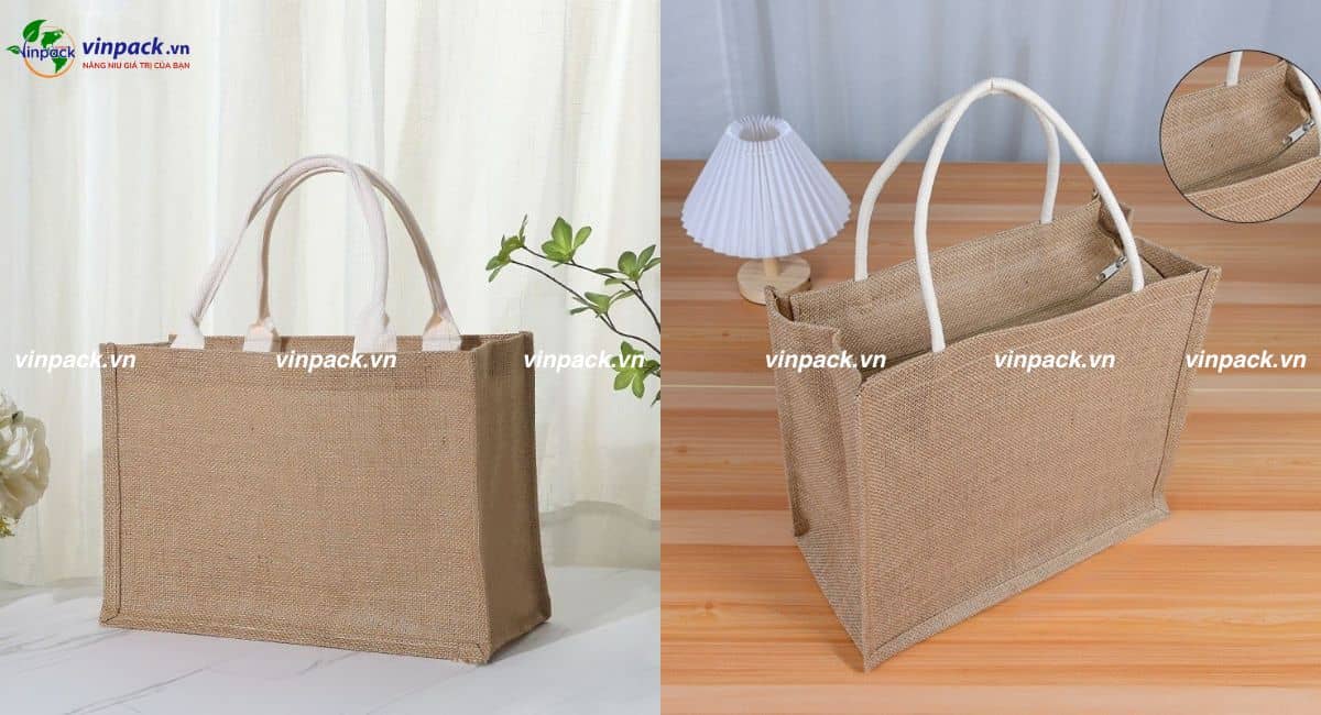 Túi vải đay có khóa kéo