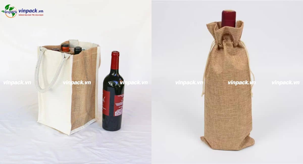 Túi vải đay đựng rượu