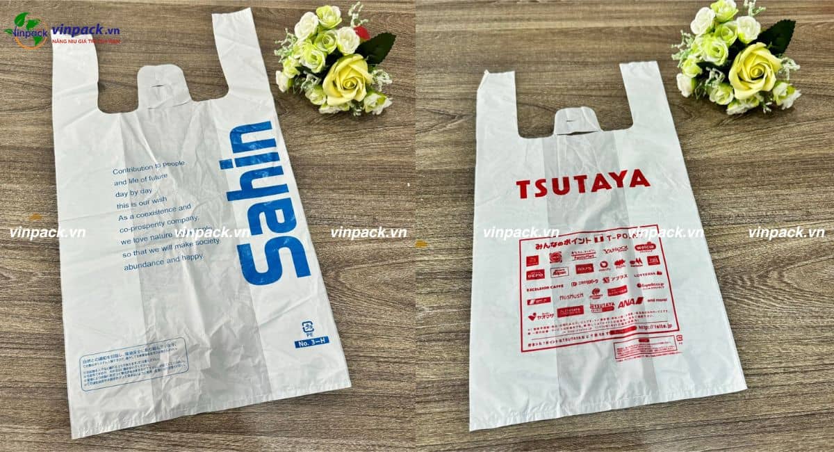 Mẫu túi xốp 2 quai HD
