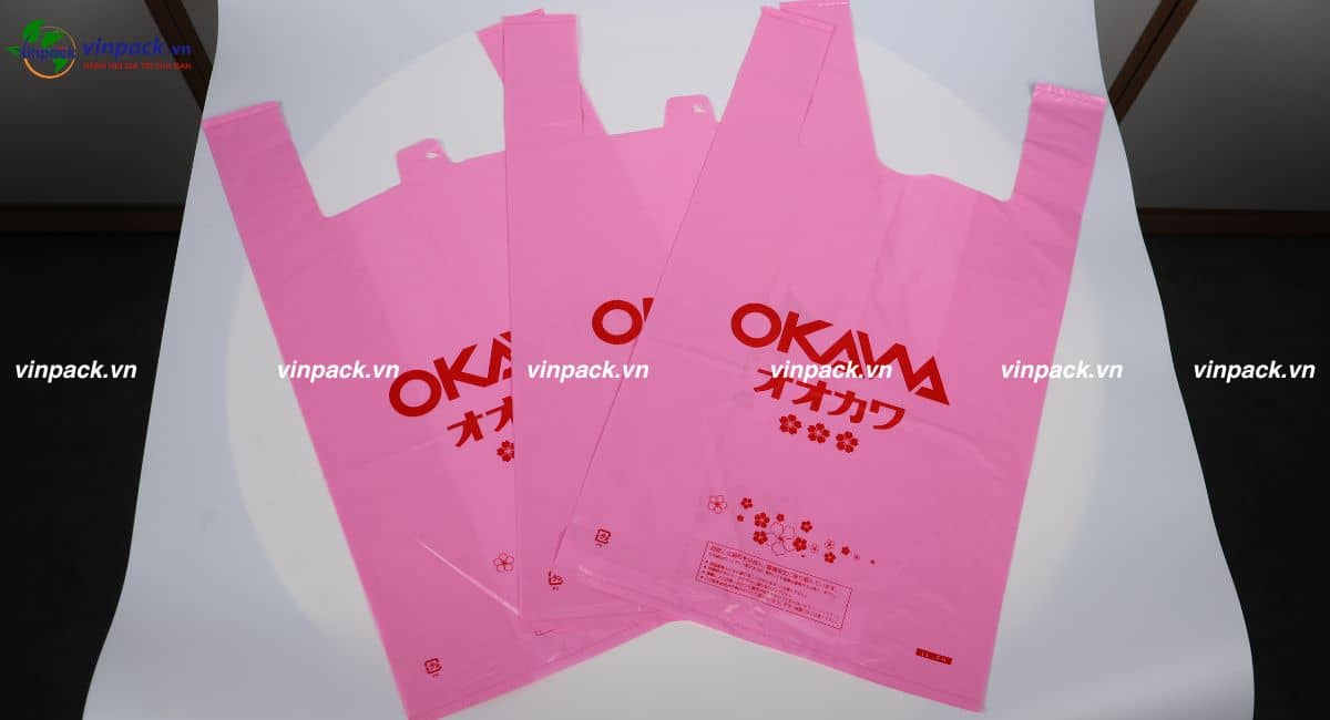 Túi xốp 2 quai siêu thị in logo