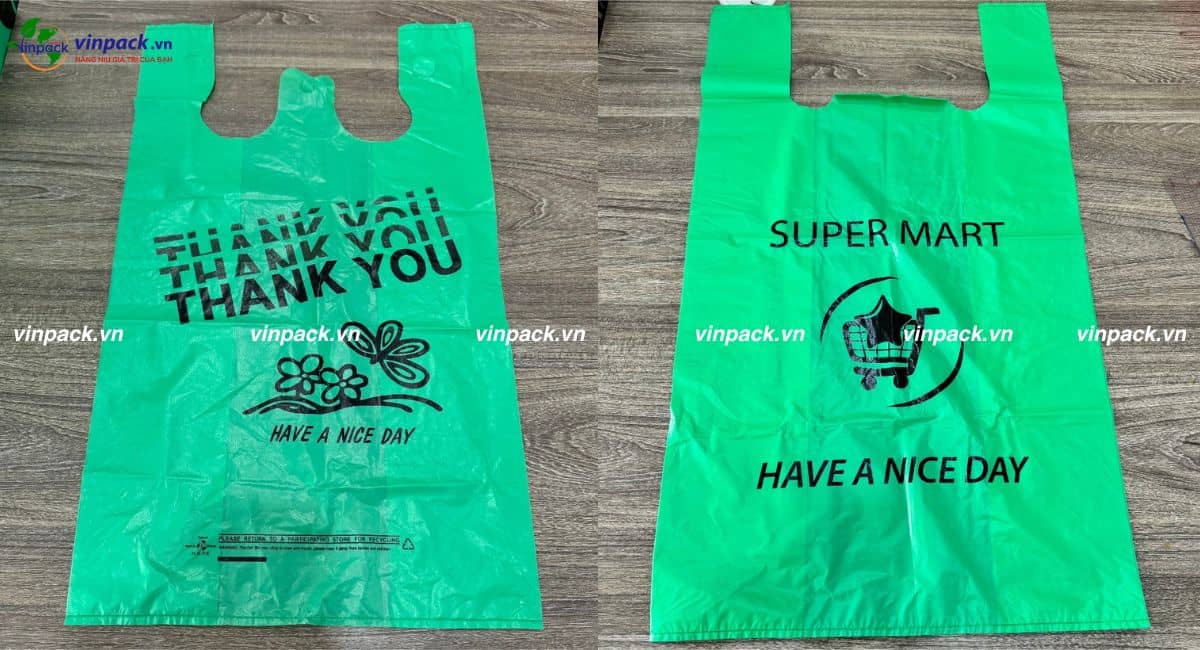 Mẫu túi xốp 2 quai in theo yêu cầu