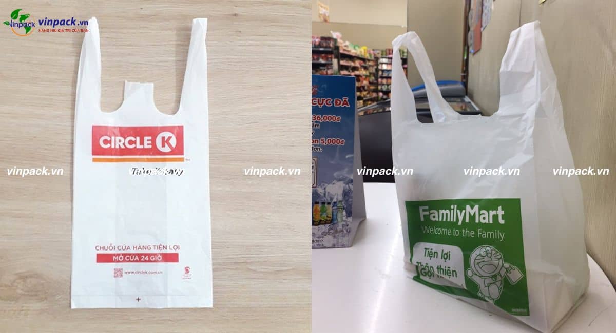 Túi xốp siêu thị 2 quai in ấn theo yêu cầu