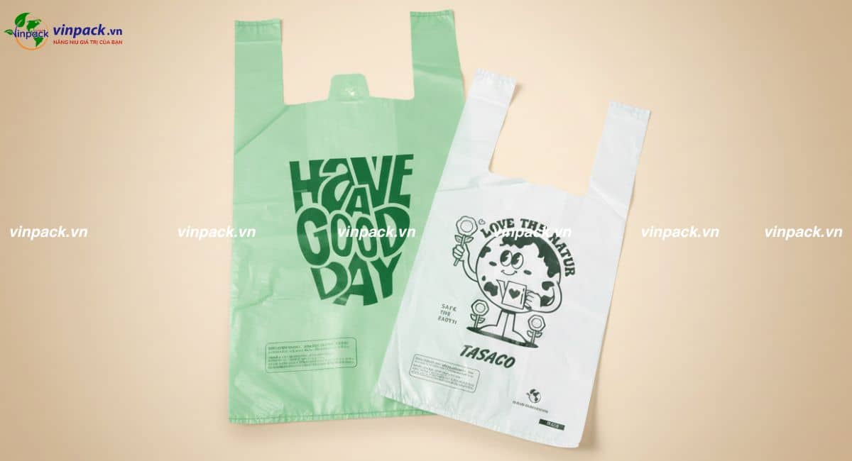 Mẫu túi xốp 2 quai in logo