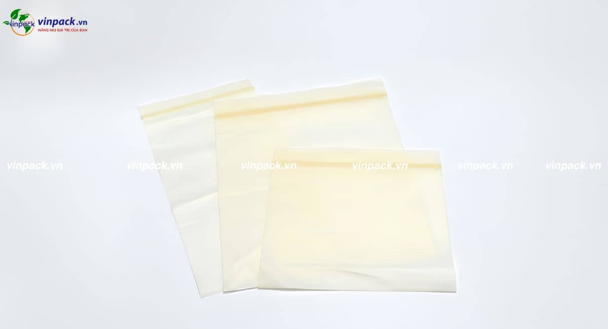 Mẫu túi zipper tự hủy sinh học màu trắng đục