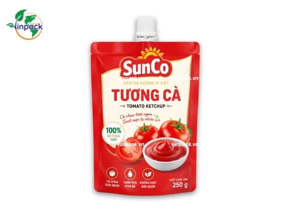 Bao bì nước chấm đựng tương cà Bao bì nước chấm đựng tương cà