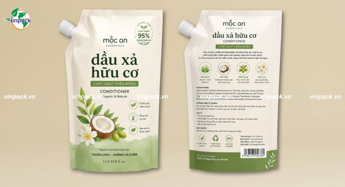 Mẫu bao bì dầu xả refill in đẹp