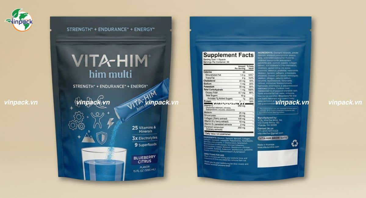 Bao bì thực phẩm chức năng đựng vitamin tổng hợp