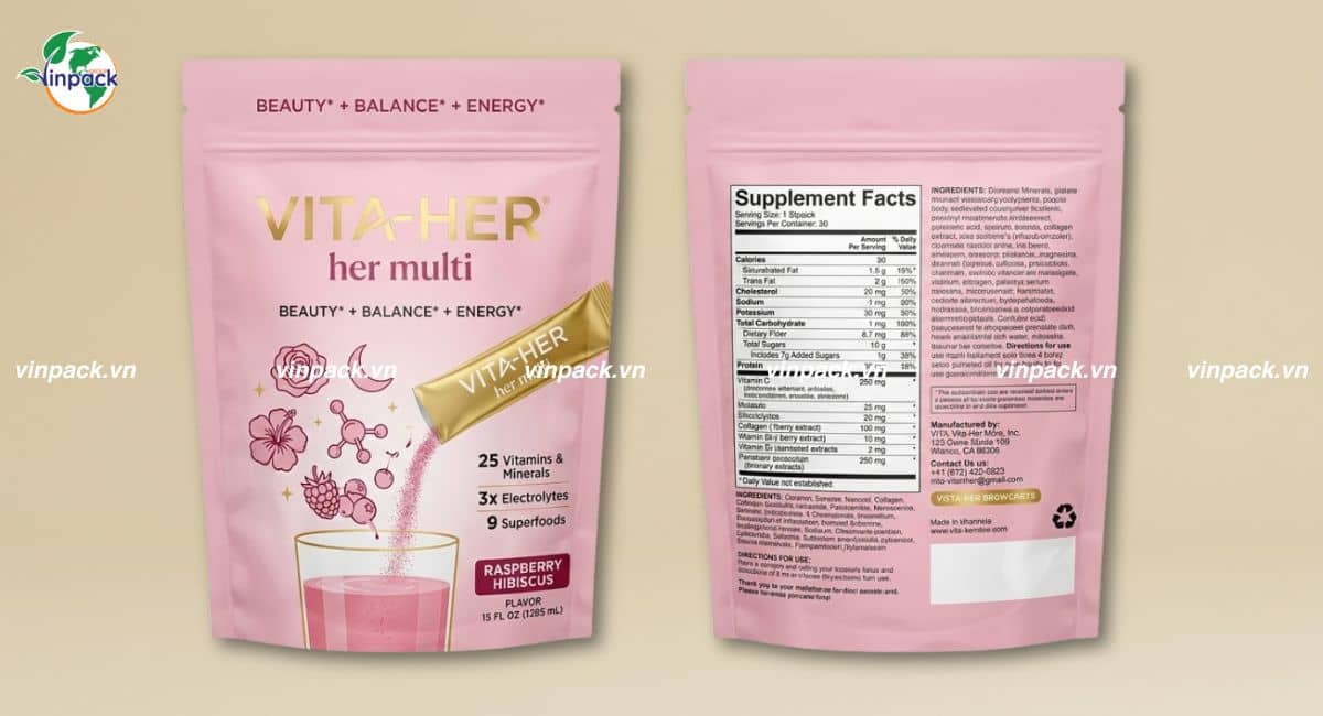 Bao bì chức năng đựng vitamin tổng hợp