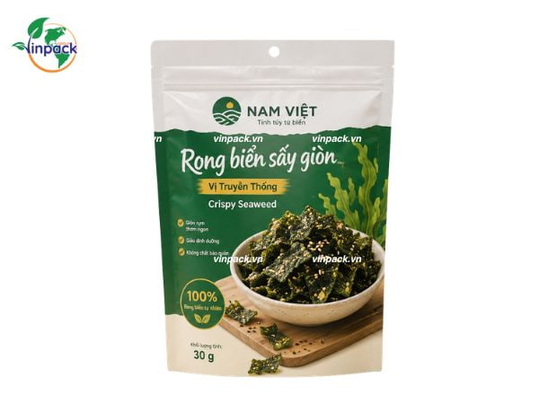 Bao bì rong biển sấy dạng túi zipper Bao bì rong biển sấy dạng túi zipper