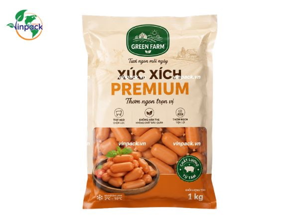 Bao bì xúc xích loại túi đựng 1 kg Bao bì xúc xích loại túi đựng 1 kg